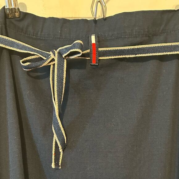 Vintage 90’s/Y2K Tommy Jeans cotton rip stop logo ribbon navy maxi skirt. Size 9 - Picture 4 of 8